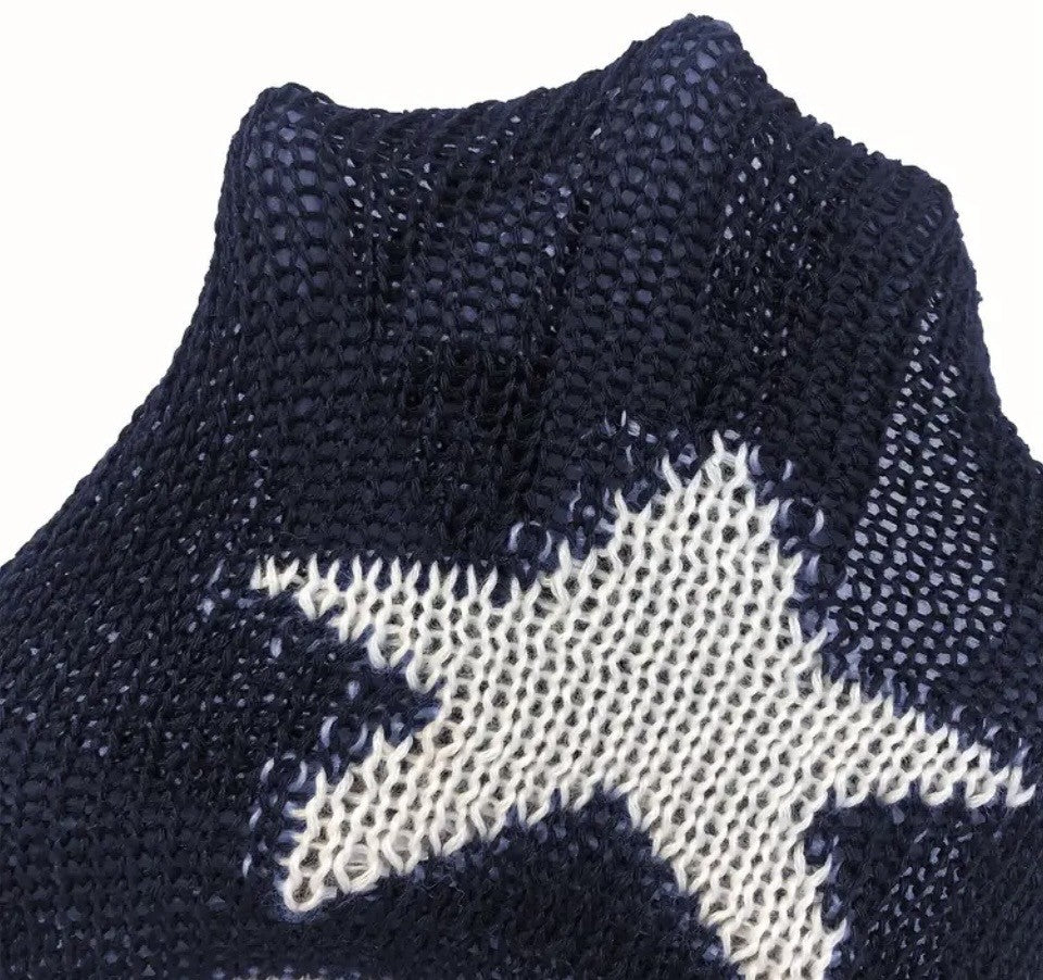 Red, White & Blue Flag Crochet Sweater