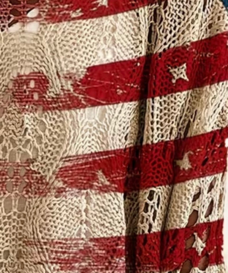Stars & Stripes Patriotic Crochet Sweater