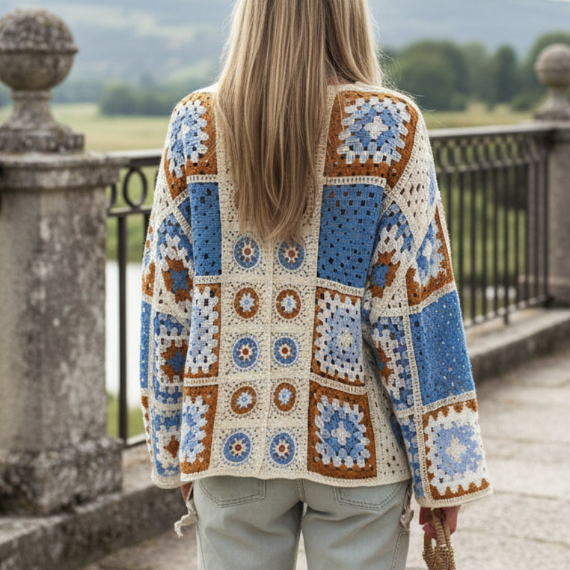 Granny Squares & Circles Tie-Front Cardigan No. 2
