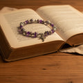 Grace in Purple Cross Bracelet