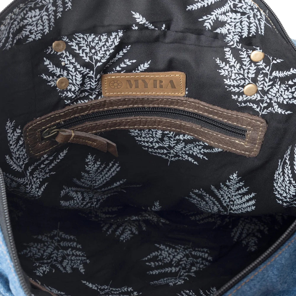 Myra Ashley Adventure Denim Leather Tote Bag
