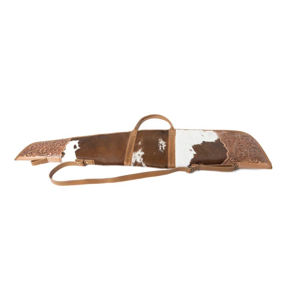 Myra Redstone Divide  Hair-on Leather Long Gun-Mocha Brown