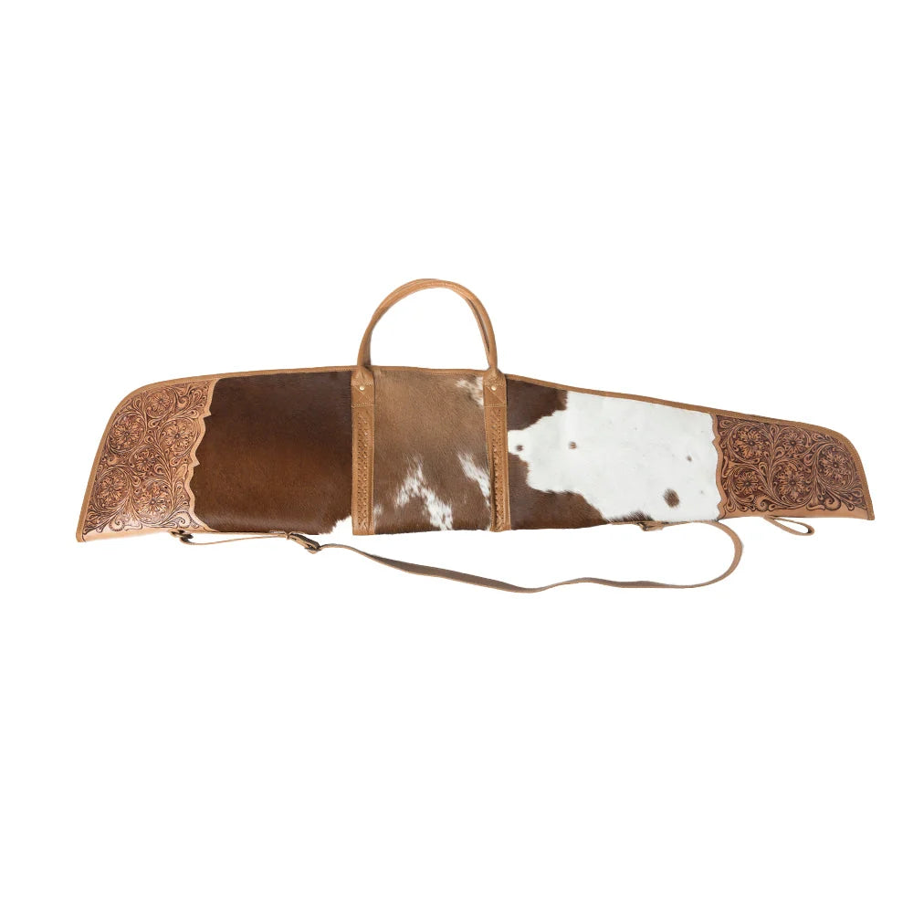 Myra Redstone Divide  Hair-on Leather Long Gun-Mocha Brown